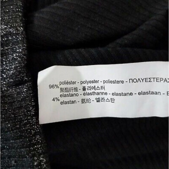 Zara Front Knot Twist Midi Metallic Black Dress - Picture 10 of 10